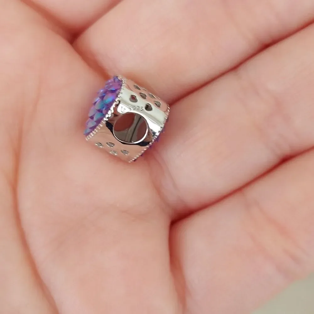 925 Iridiscent Mermaid Sterling Silver Charm - Picture 3 of 9